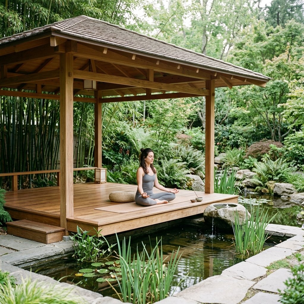 Yoga and meditation deck at Ganga Nine Zero